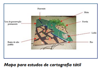 Mapa para estudos de cartografia tátil