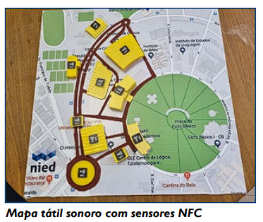 Mapa tátil sonoro com sensores NFC