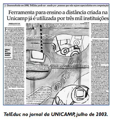 Foto de uma matéria de Jornal sobre o TelEduc, em Julho de 2003