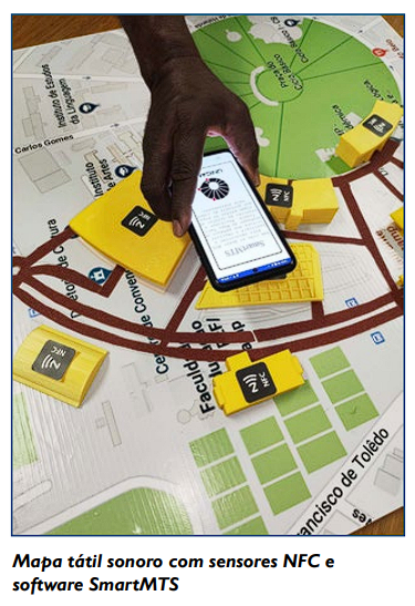 Mapa tátil sonoro com sensores NFC e software SmartMTS